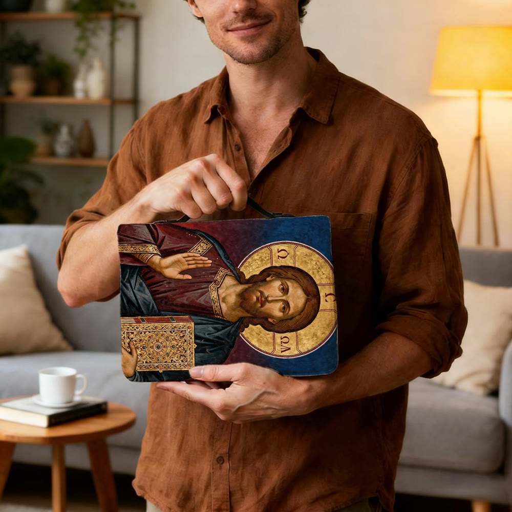 Christianartworkshop Jesus Christ Icon & Ornate Cross Devotional Bible Cover - image 3