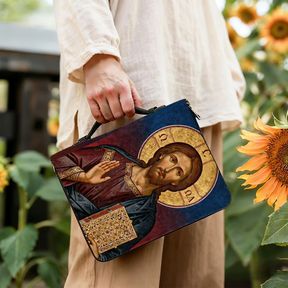 Christianartworkshop Jesus Christ Icon & Ornate Cross Devotional Bible Cover - image 5