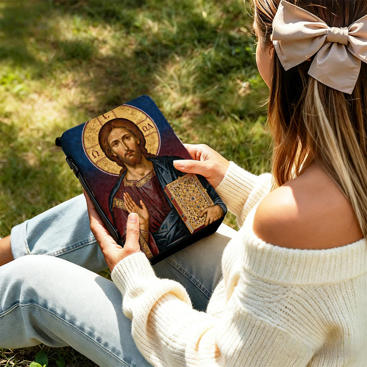 Christianartworkshop Jesus Christ Icon & Ornate Cross Devotional Bible Cover - image 10