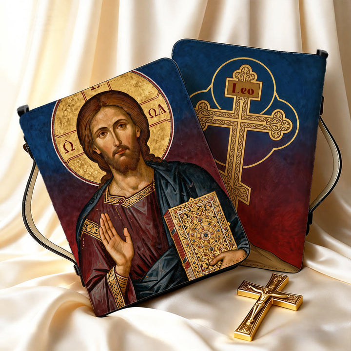 Christianartworkshop Jesus Christ Icon & Ornate Cross Devotional Bible Cover - image 9