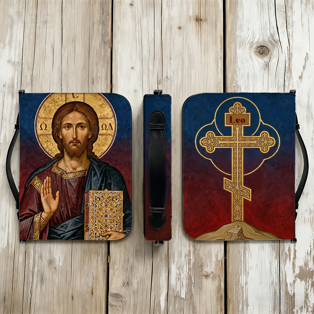 Christianartworkshop Jesus Christ Icon & Ornate Cross Devotional Bible Cover - image 14