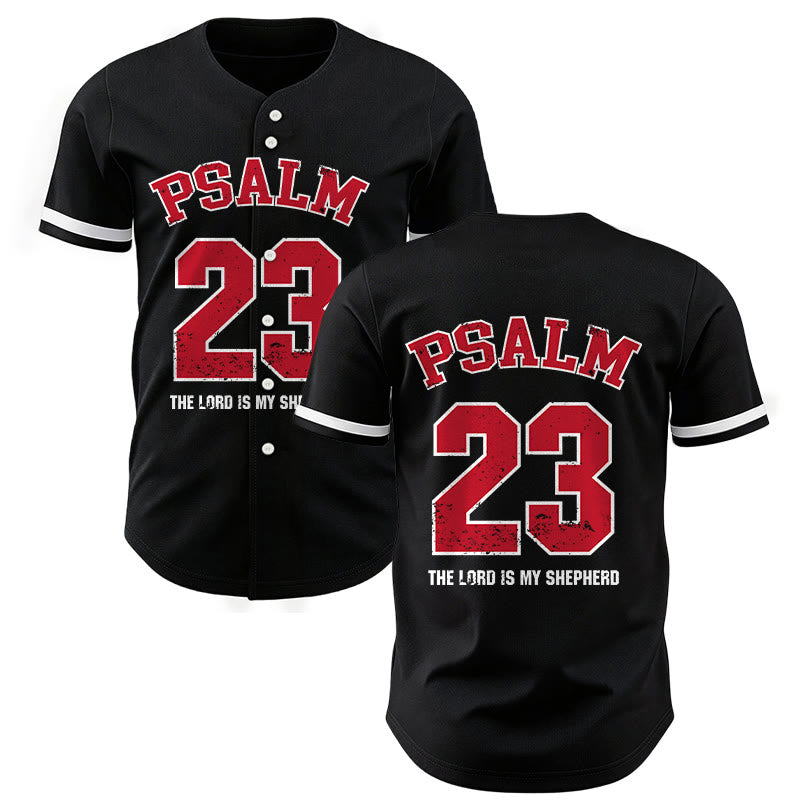 Christianartworkshop Psalm 23 Faith Baseball Jersey: The Lord Is My Shepherd Devotional Athletic Shirt - 5XL - image 0