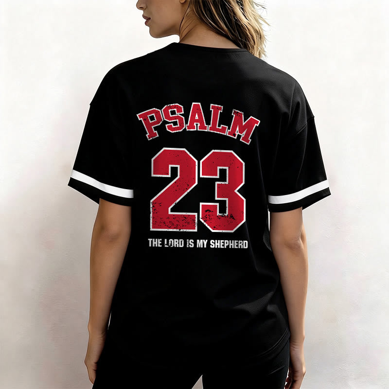 Christianartworkshop Psalm 23 Faith Baseball Jersey: The Lord Is My Shepherd Devotional Athletic Shirt - image 4