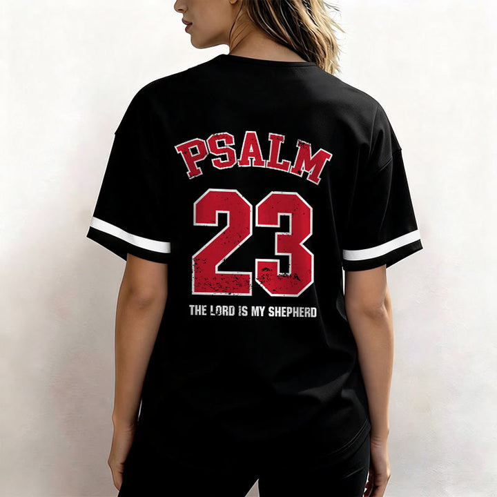 Christianartworkshop Psalm 23 Faith Baseball Jersey: The Lord Is My Shepherd Devotional Athletic Shirt - image 4