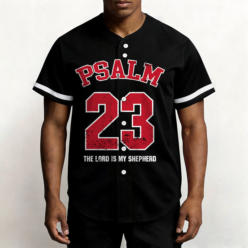 Christianartworkshop Psalm 23 Faith Baseball Jersey: The Lord Is My Shepherd Devotional Athletic Shirt - image 1