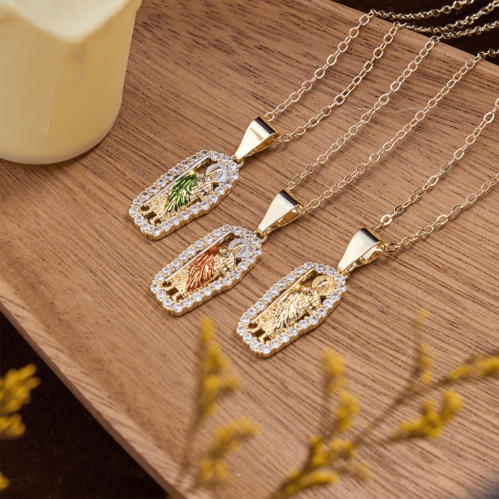 Christianartworkshop St. Jude Necklace with Multicolored Robe Details: A Reminder of Miracles and Faith - image 1