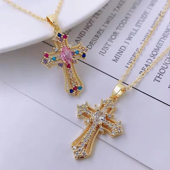 FREE Today: Ornate Multi-Color Zircon Cross Pendant Necklace: A Symbol of Vibrant Faith and Divine Light - image 8