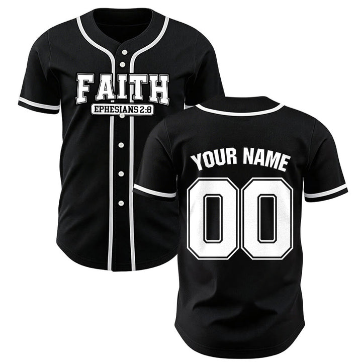 Christianartworkshop Faith Custom Name Number Baseball Jersey - Black - 5XL - Name & Number Customized - image 29