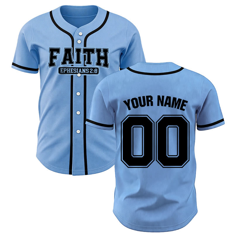 Christianartworkshop Faith Custom Name Number Baseball Jersey - Blue - 5XL - Name & Number Customized - image 43