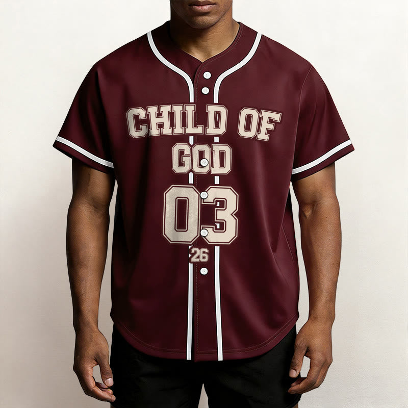 Christianartworkshop Child of God Christian Statement Custom Name Number Baseball Jersey - image 1