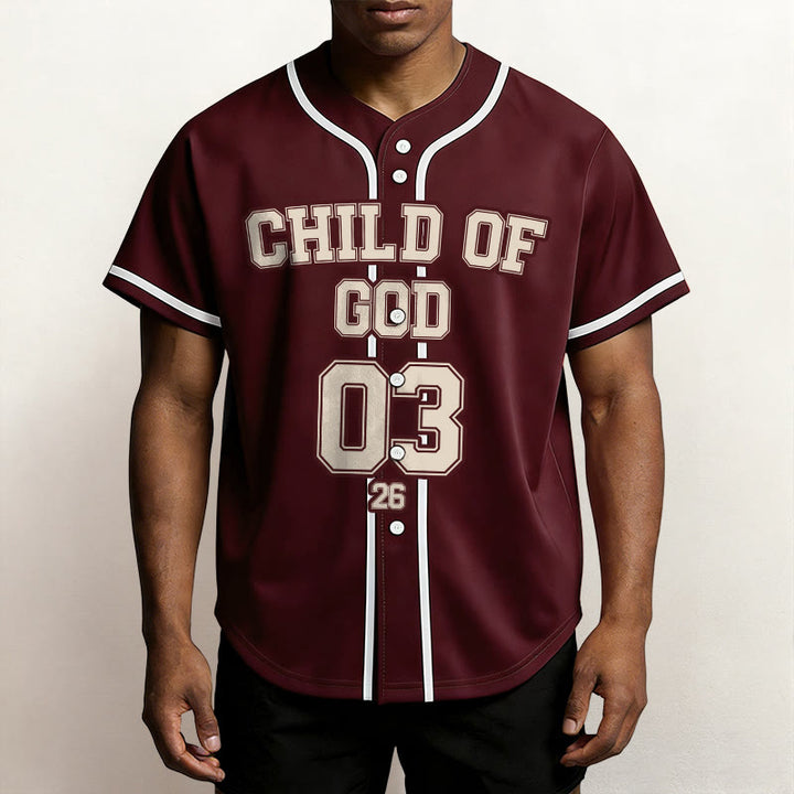 Christianartworkshop Child of God Christian Statement Custom Name Number Baseball Jersey - image 1