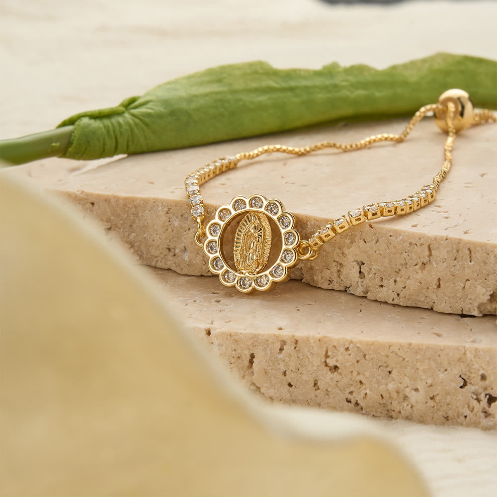 Christianartworkshop Our Lady Centered Adjustable Bolo Bracelet, Symbol of Divine Grace - image 35