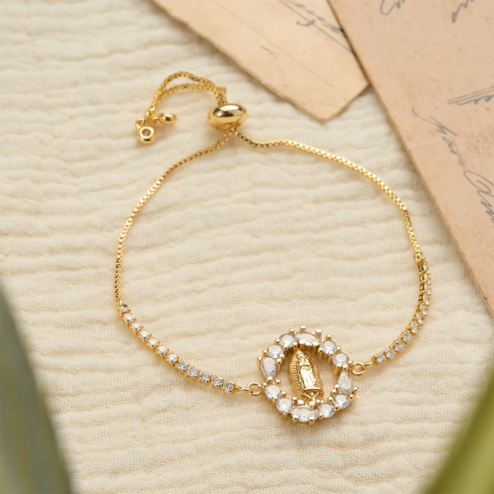 Christianartworkshop Our Lady Centered Adjustable Bolo Bracelet, Symbol of Divine Grace - image 12