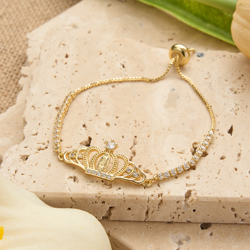 Christianartworkshop Our Lady Centered Adjustable Bolo Bracelet, Symbol of Divine Grace - image 0