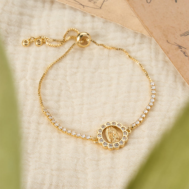 Christianartworkshop Our Lady Centered Adjustable Bolo Bracelet, Symbol of Divine Grace - image 32