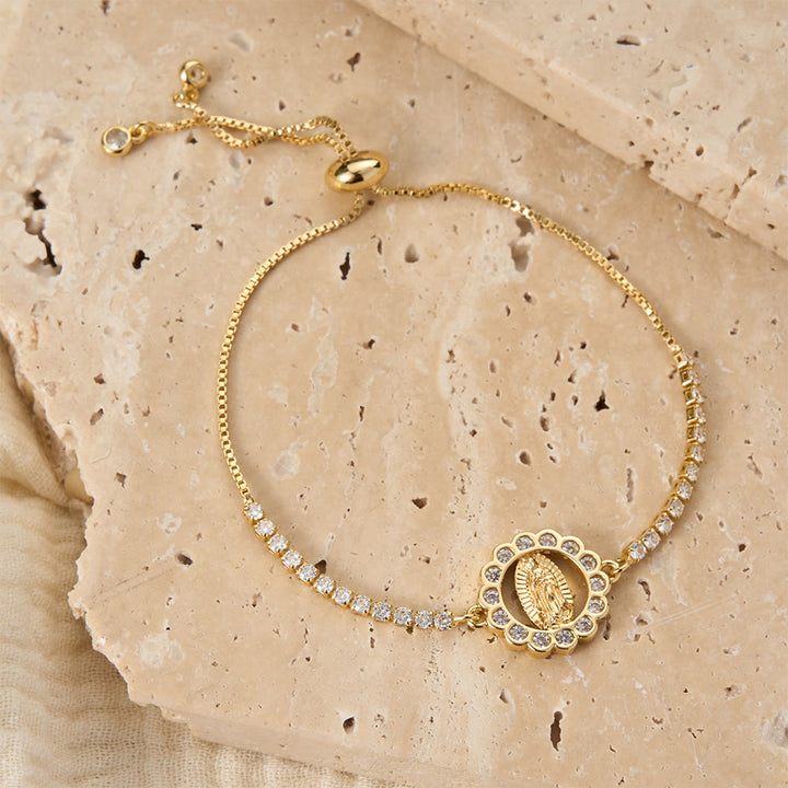 Christianartworkshop Our Lady Centered Adjustable Bolo Bracelet, Symbol of Divine Grace - image 33
