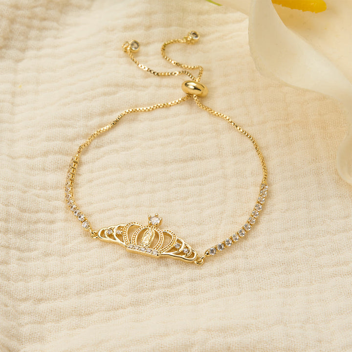 Christianartworkshop Our Lady Centered Adjustable Bolo Bracelet, Symbol of Divine Grace - image 4