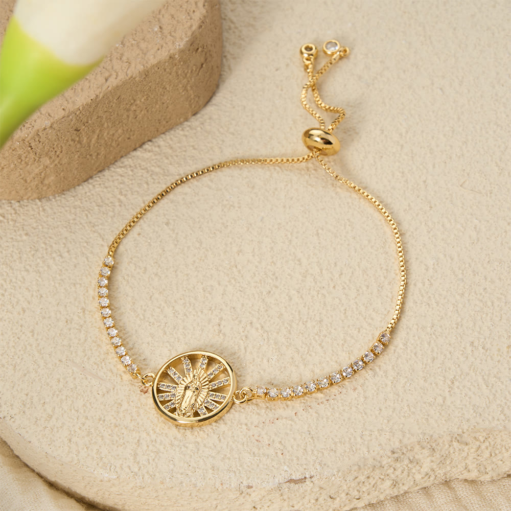 Christianartworkshop Our Lady Centered Adjustable Bolo Bracelet, Symbol of Divine Grace - Radiant&Our Lady - image 26
