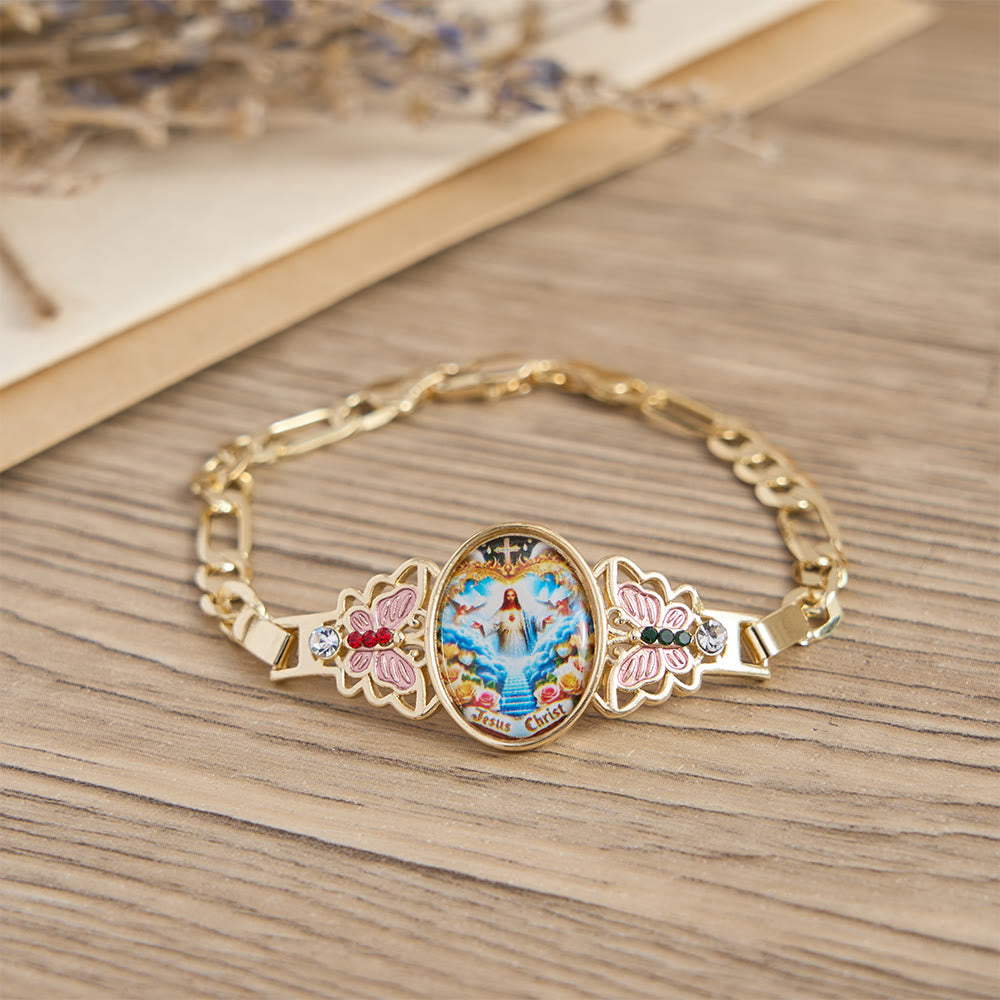Christianartworkshop Jesus Christ & Butterfly Bracelet: Elevating Daily Devotion With Sacred Symbolism - image 0