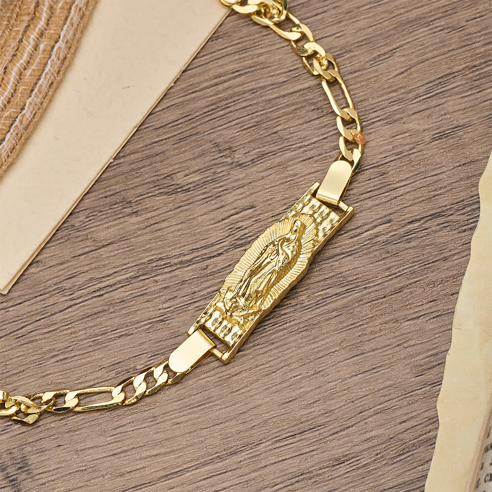 Christianartworkshop Our Lady Devotional Figaro Chain Bracelet, Symbol of Divine Grace - image 6