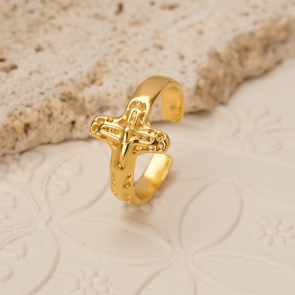 Christianartworkshop Crucifix Devotional Ring: Emblem of Redemption & Unwavering Faith - image 1