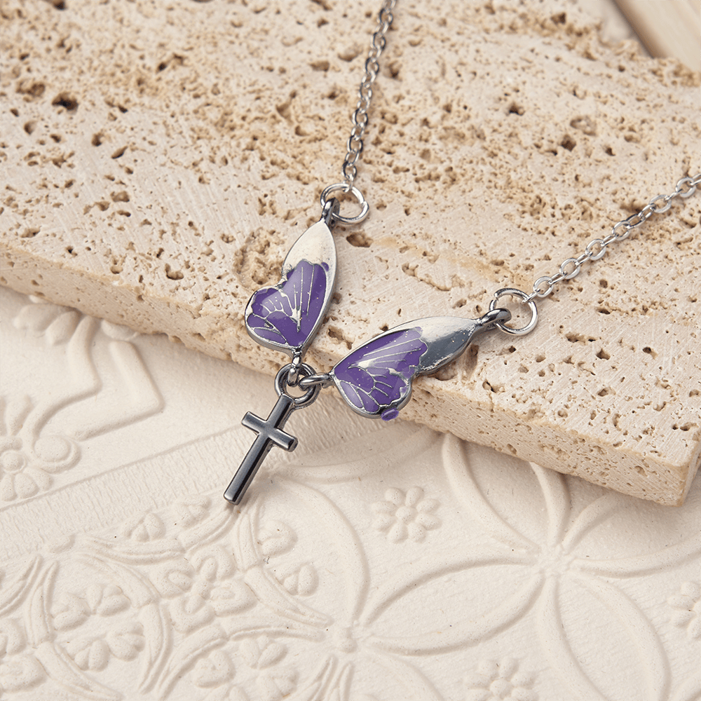 FREE Today: Whimsical Butterfly Wing Cross Pendant Necklace: A Dazzling Symbol of Divine Light and Hope - image 3