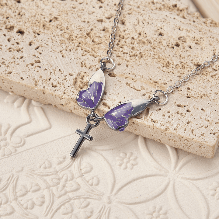 FREE Today: Whimsical Butterfly Wing Cross Pendant Necklace: A Dazzling Symbol of Divine Light and Hope - image 3
