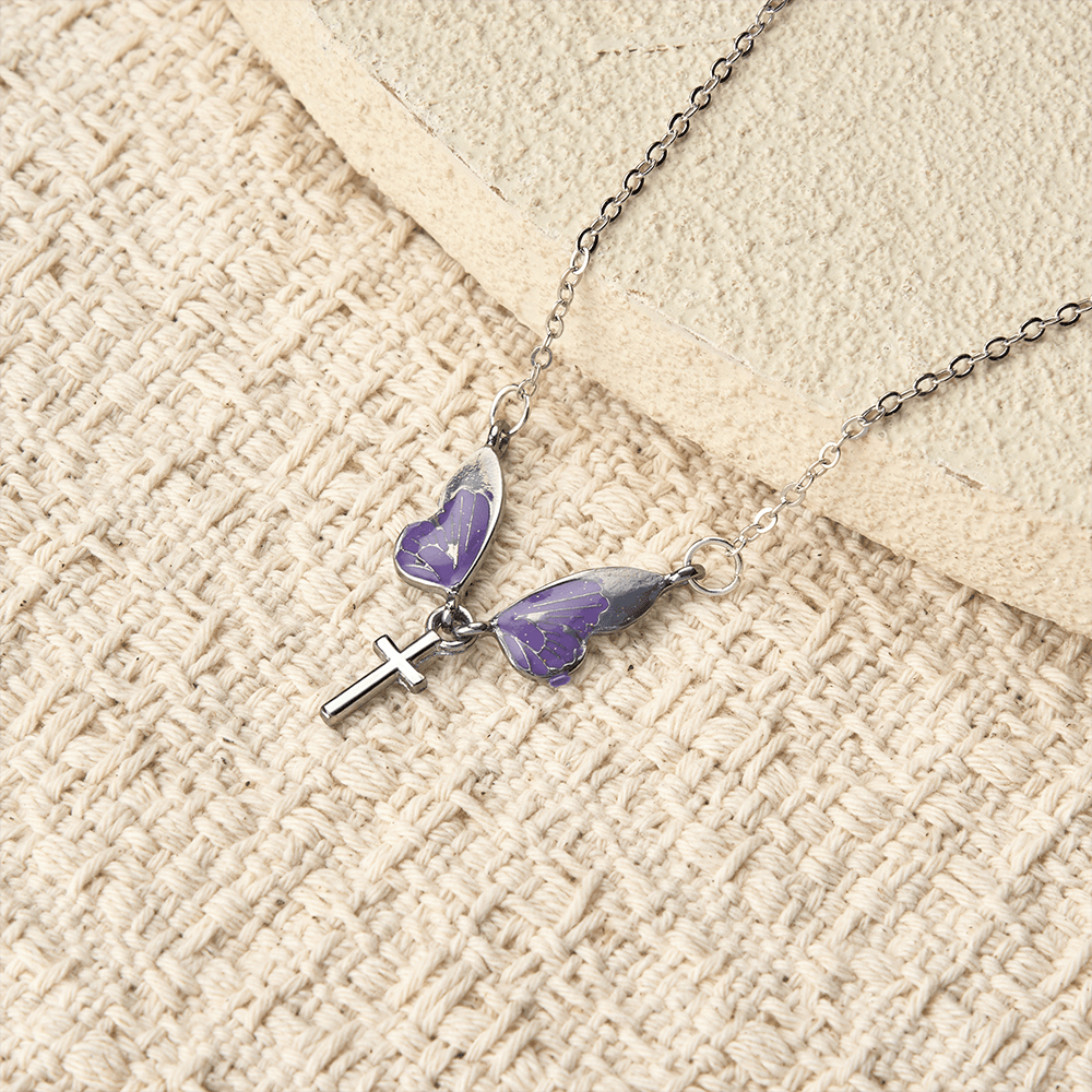FREE Today: Whimsical Butterfly Wing Cross Pendant Necklace: A Dazzling Symbol of Divine Light and Hope - image 4