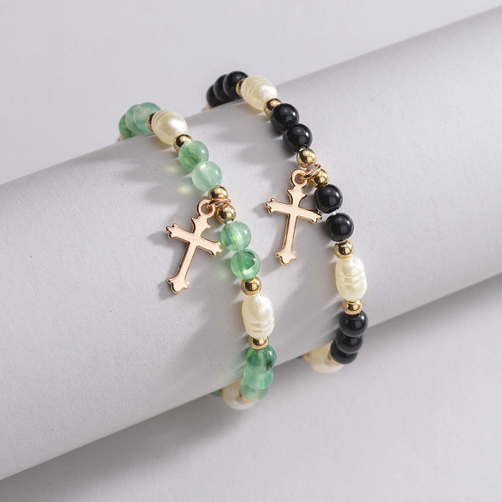 Christianartworkshop Stackable Beaded Cross Bracelet Duo: An Emblem of Steadfast Belief and Versatile Beauty - image 4