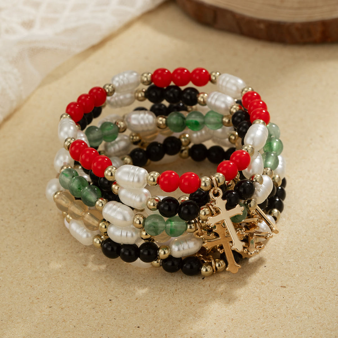 Christianartworkshop Stackable Beaded Cross Bracelet Duo: An Emblem of Steadfast Belief and Versatile Beauty - image 2