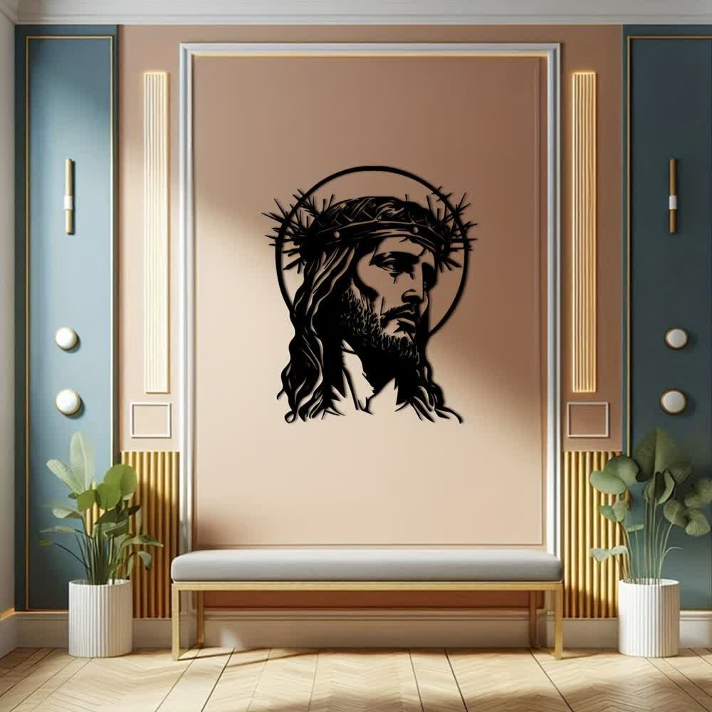Christianartworkshop Sacred Jesus with Crown of Thorns Metal Wall Decor - image 4