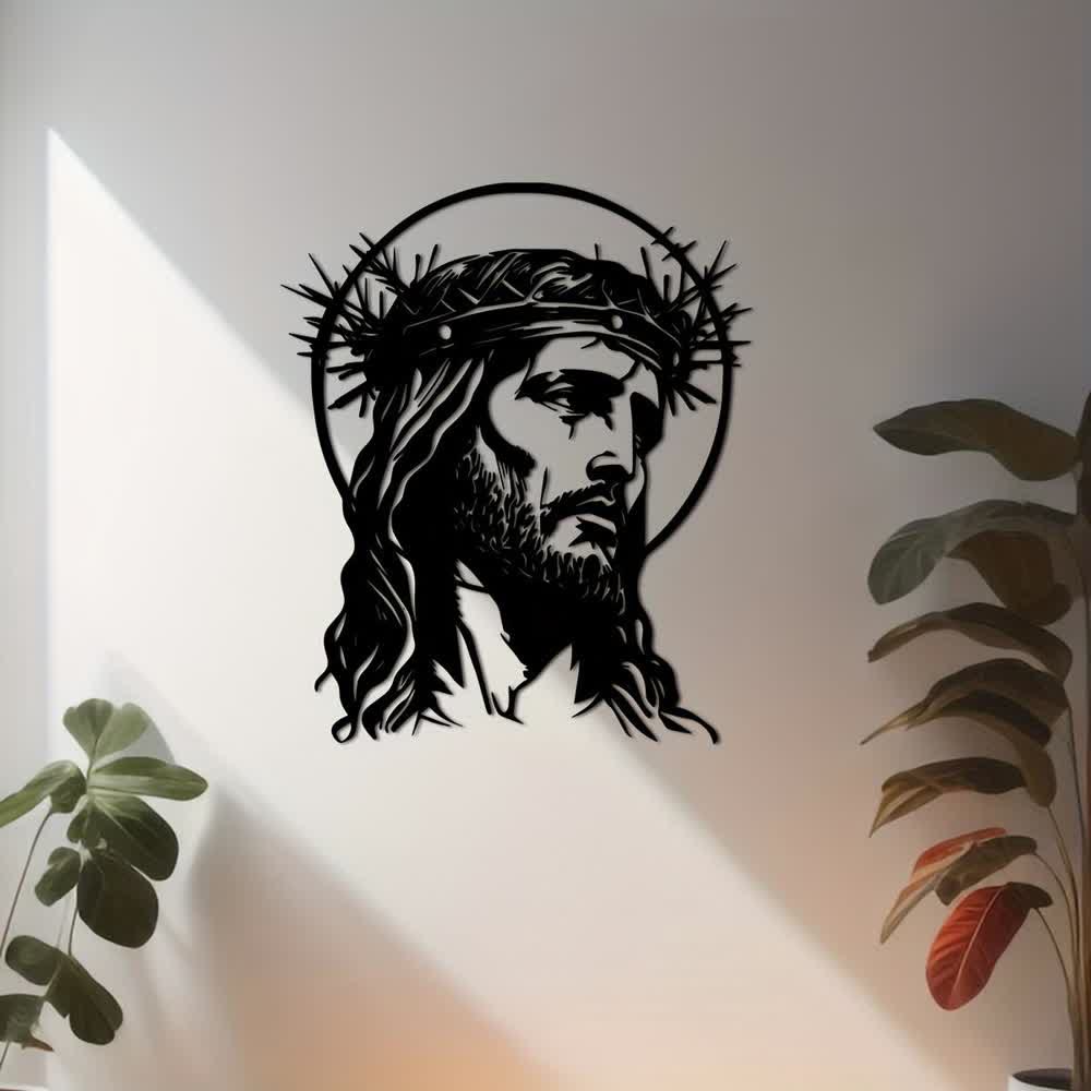 Christianartworkshop Sacred Jesus with Crown of Thorns Metal Wall Decor - image 2