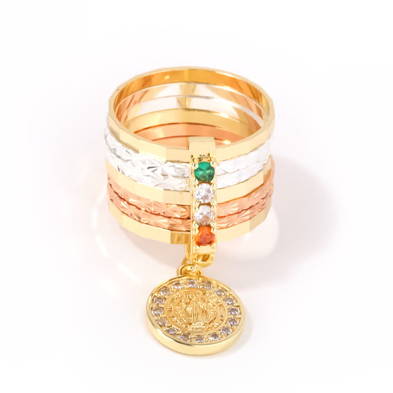 Christianartworkshop Multi-Tiered Marian Devotion Ring with Dangling Medal: A Daily Symbol of Hope and Encouragement - image 3