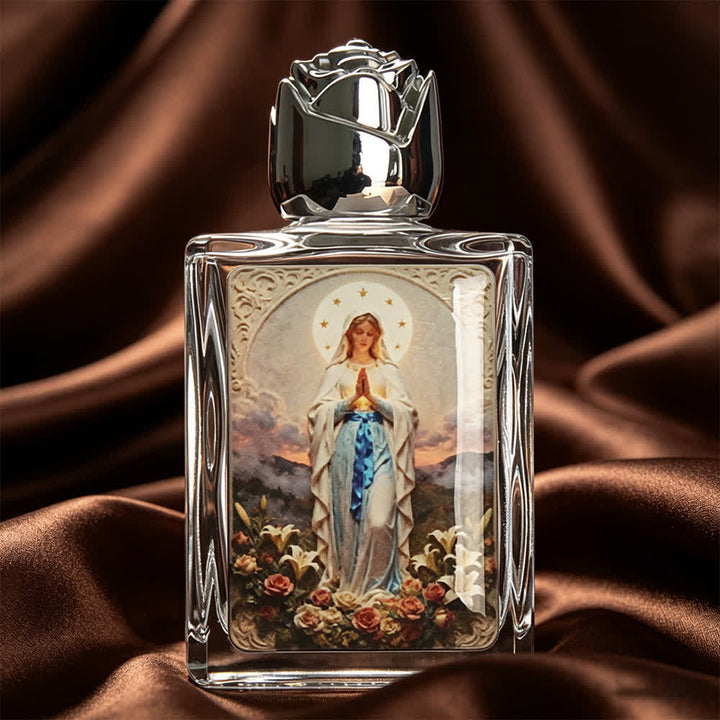 Christianartworkshop Catholic Icon Square Holy Water Bottle: Fragrance Bottle with Sacred Images - Our Lady of Lourdes - image 11