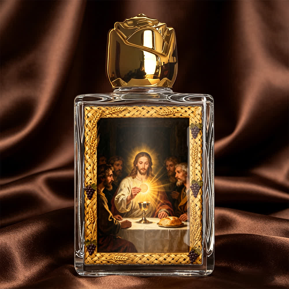Christianartworkshop Catholic Icon Square Holy Water Bottle: Fragrance Bottle with Sacred Images - Jesus and Holy Communion - image 9