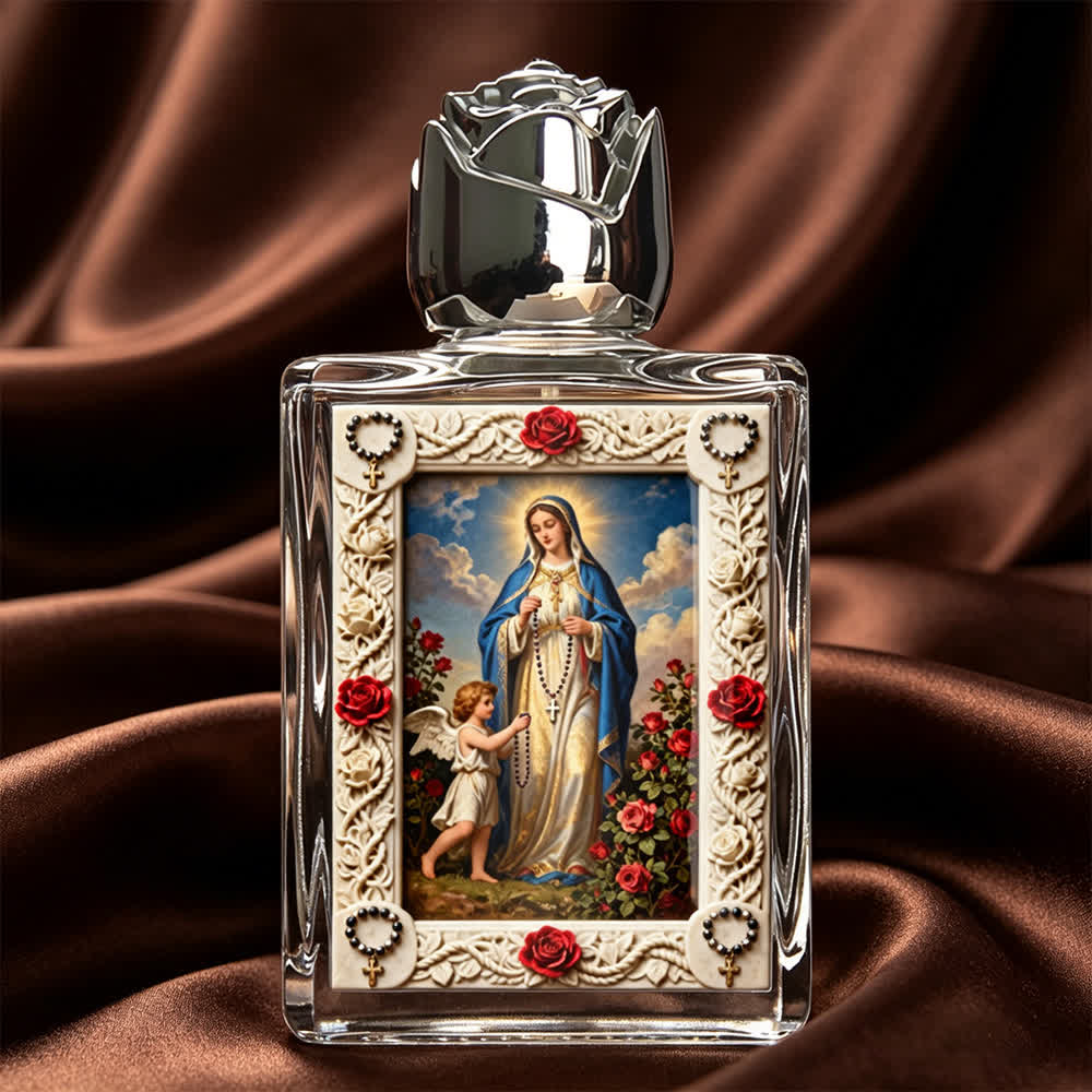 Christianartworkshop Catholic Icon Square Holy Water Bottle: Fragrance Bottle with Sacred Images - Virgin Mary#1 - image 12