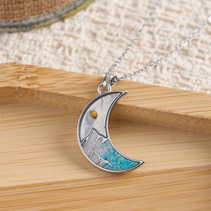 FREE Today: Mustard Seed Crescent Moon & Cross Necklace: Turquoise Inlay & Silver-Tone Design - Moon - image 4