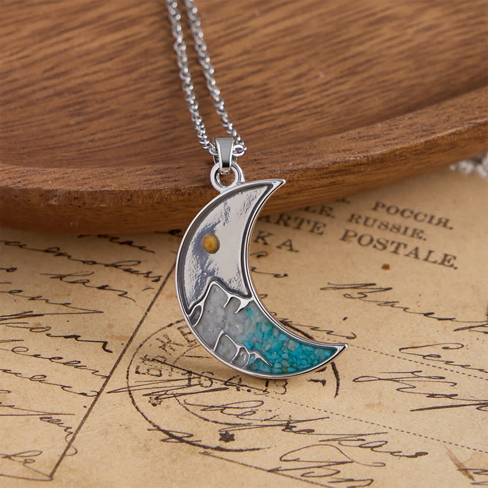 FREE Today: Mustard Seed Crescent Moon & Cross Necklace: Turquoise Inlay & Silver-Tone Design - image 6