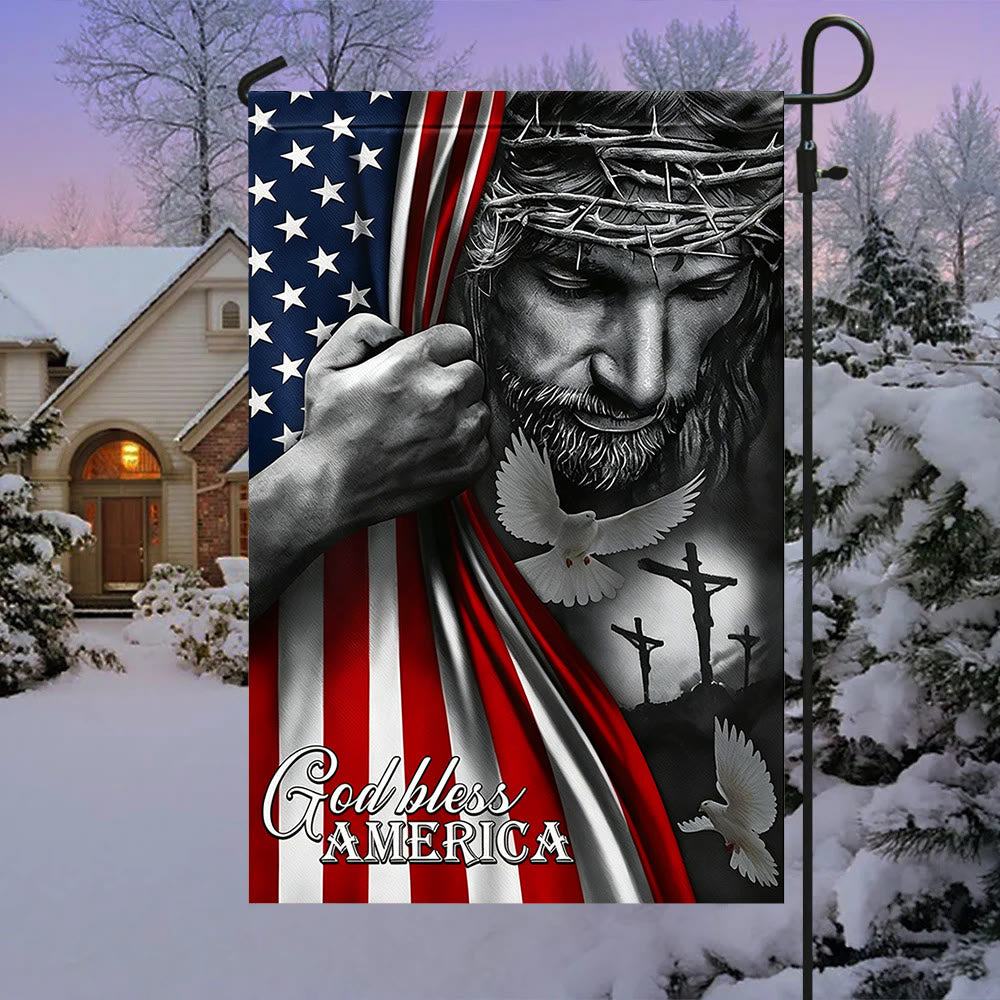Christianartworkshop God Bless America Jesus & Flag Garden Flag: A Token of Faith & Patriotism - image 1
