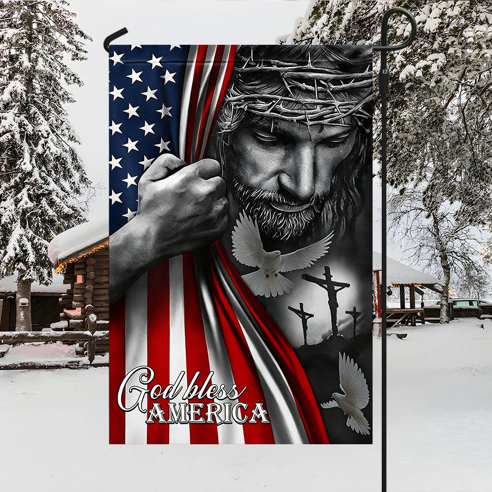 Christianartworkshop God Bless America Jesus & Flag Garden Flag: A Token of Faith & Patriotism - image 3