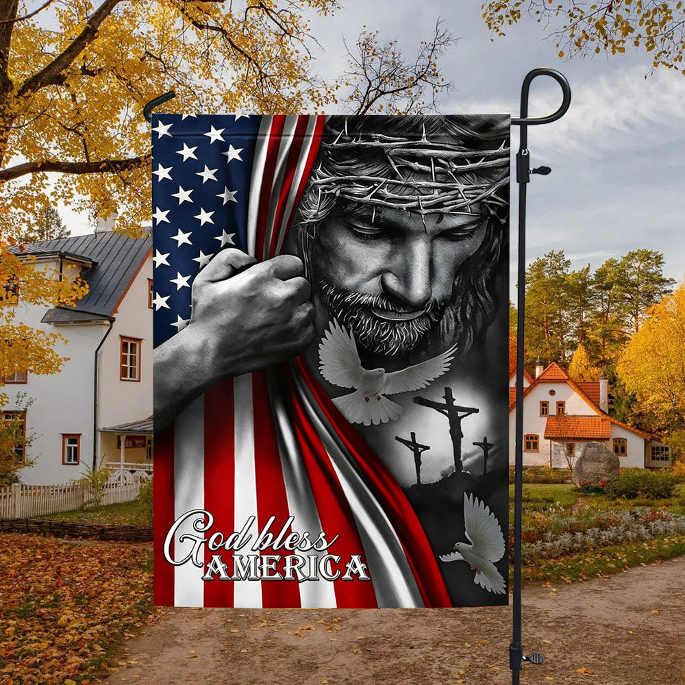 Christianartworkshop God Bless America Jesus & Flag Garden Flag: A Token of Faith & Patriotism - image 4
