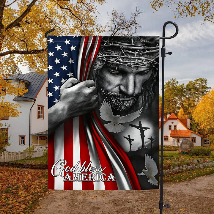 Christianartworkshop God Bless America Jesus & Flag Garden Flag: A Token of Faith & Patriotism - image 4