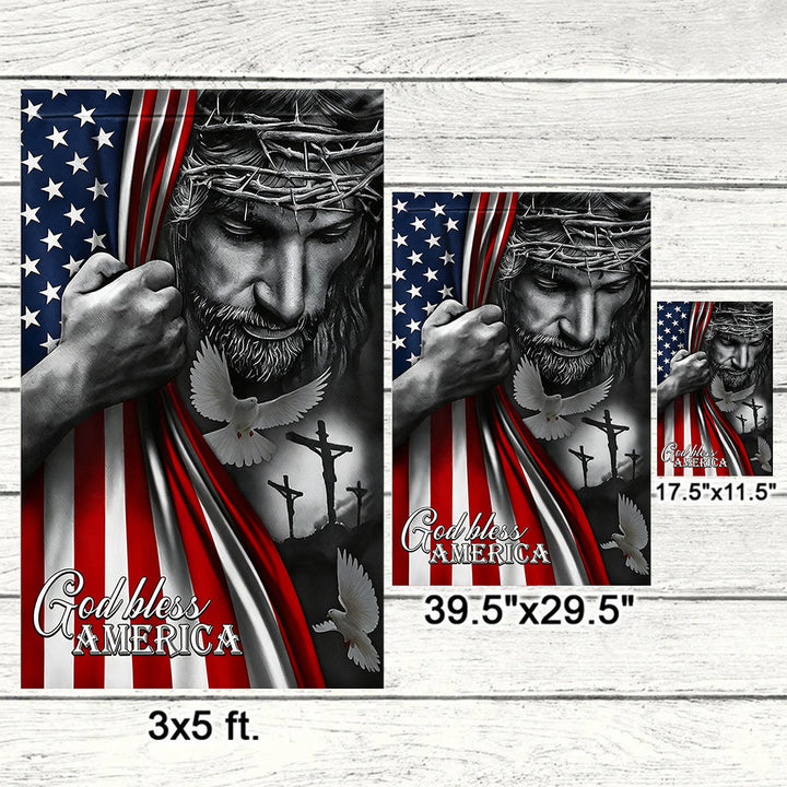 Christianartworkshop God Bless America Jesus & Flag Garden Flag: A Token of Faith & Patriotism - image 5