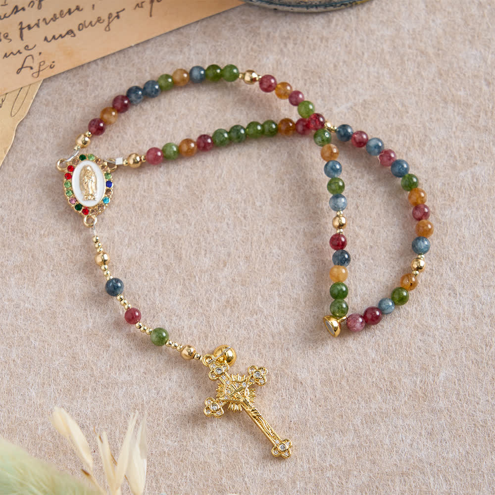 Christianartworkshop Magnetic Strawberry Agate Rosary Bracelet: Emblem of Divine Grace & Purity - image 21