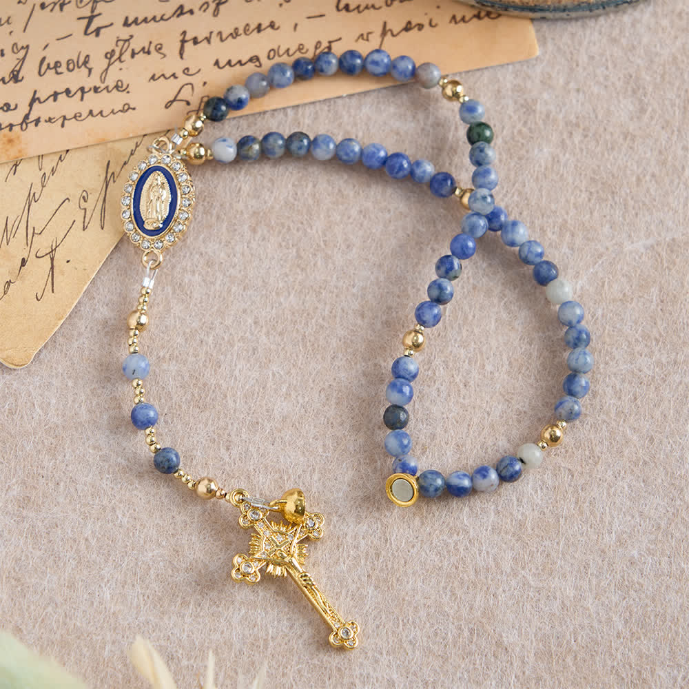 Christianartworkshop Magnetic Strawberry Agate Rosary Bracelet: Emblem of Divine Grace & Purity - image 11