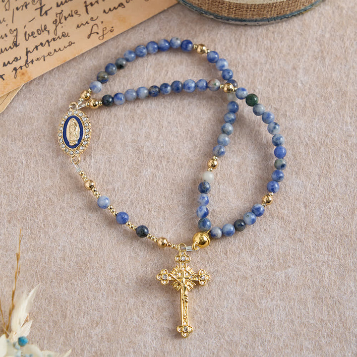 Christianartworkshop Magnetic Strawberry Agate Rosary Bracelet: Emblem of Divine Grace & Purity - image 10