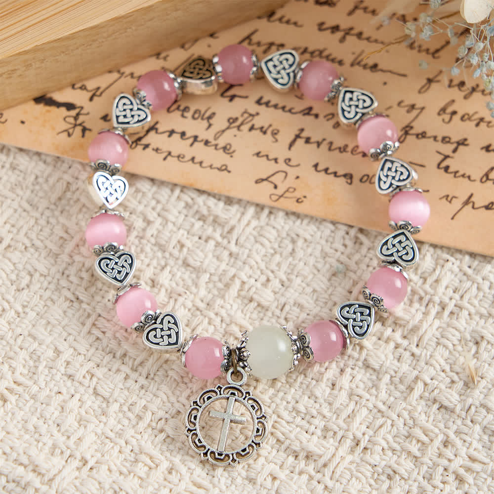 FREE Today: Celtic Knot Cat’s Eye Bracelet: Gentle Companion of Daily Grace - Pink (Wrist Circumference: 6.3"/16cm) - image 8