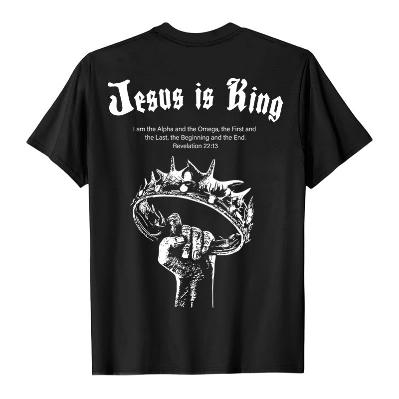 Christianartworkshop Jesus is King T-shirt - Black - 2XL - image 1