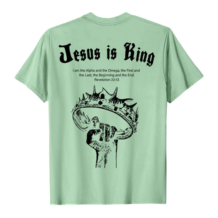 Christianartworkshop Jesus is King T-shirt - Light Green - 2XL - image 6