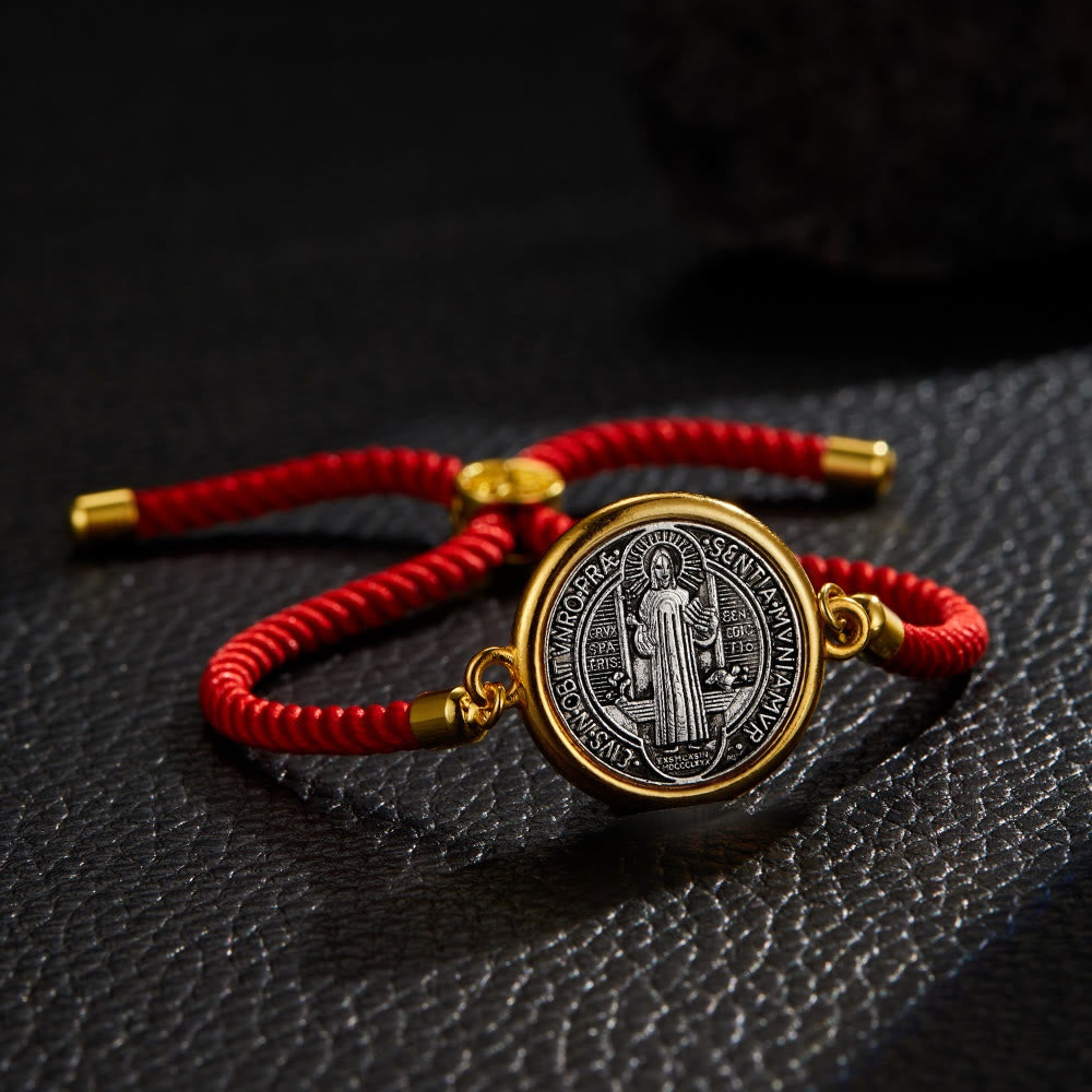 Christianartworkshop St. Benedict Medal Braided Cord Bracelet in Assorted Colors: A Symbol of Divine Protection - image 11